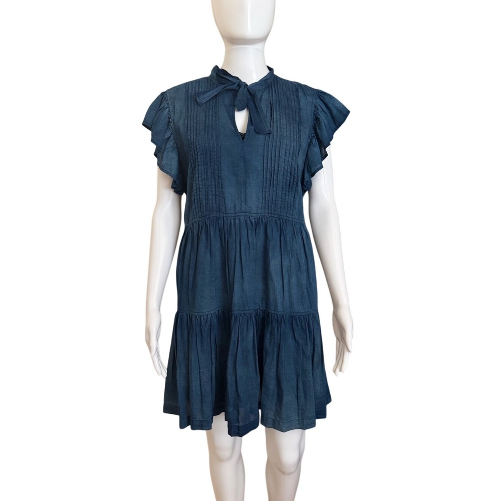 La Vie Rebecca Taylor Tissue Denim Cotton Dress Size Medium